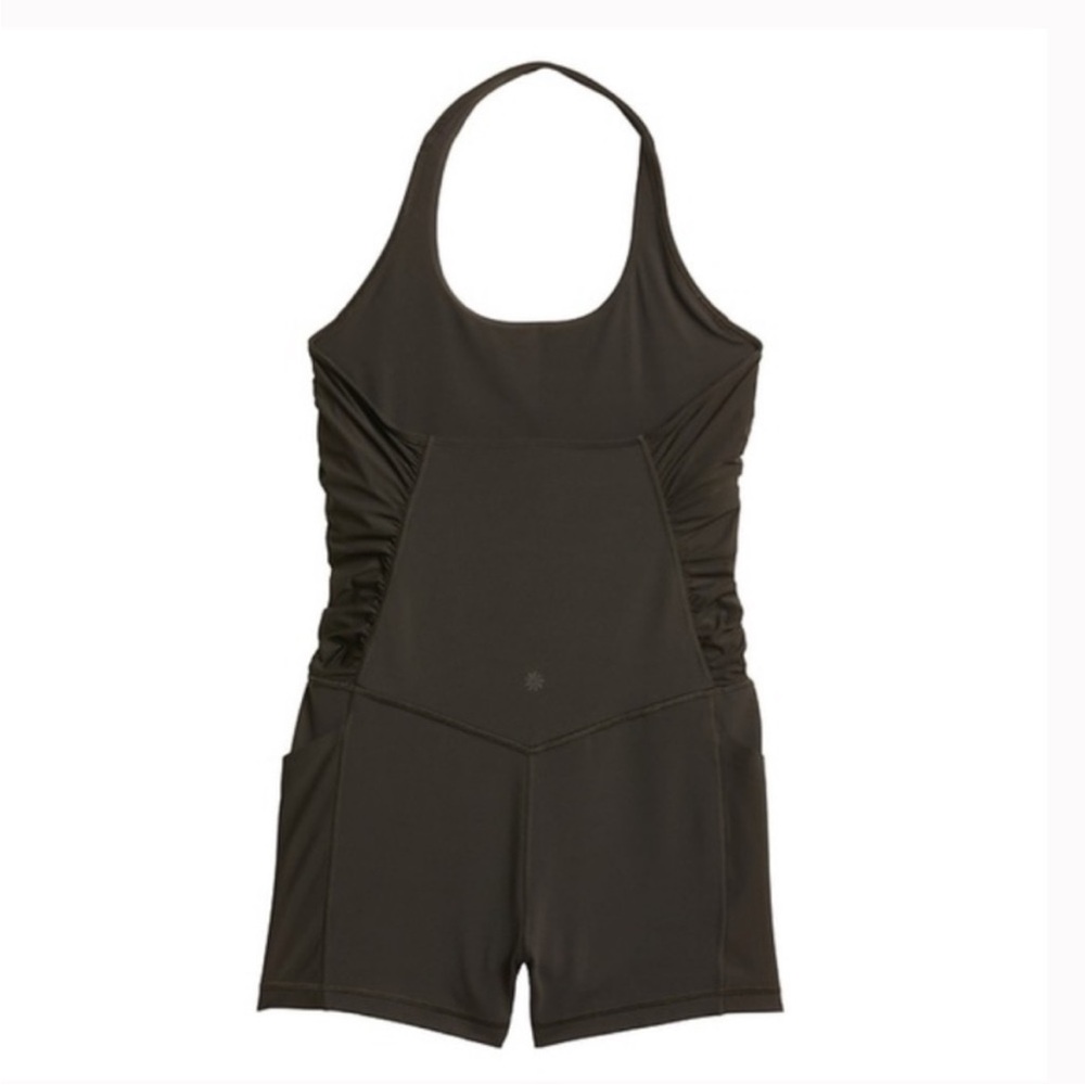 Athleta Romper - black “Mesh Me Up Bodysuit” halter neck activewear - Picture 3 of 12